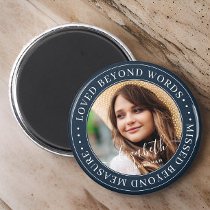 Memorial Loved Beyond Words Elegantes Chic Foto Magnet