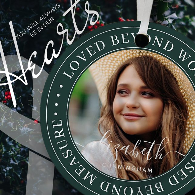 Memorial Loved Jenseits von Worten Eleganter Chic Ornament Aus Metall (Von Creator hochgeladen)