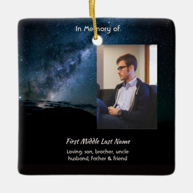 Memorial Milky Way Starry Night Sky  Keramikornament (Vorderseite)