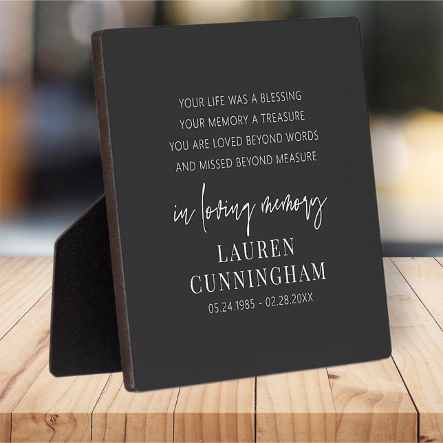 Memorial Modern Elegant Einfaches Design Fotoplatte (Von Creator hochgeladen)