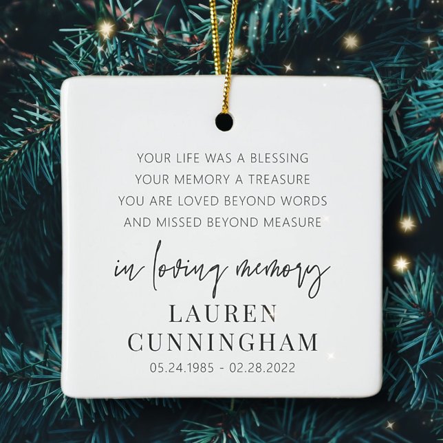 Memorial Modern Elegant Einfaches Design Keramikornament (Von Creator hochgeladen)