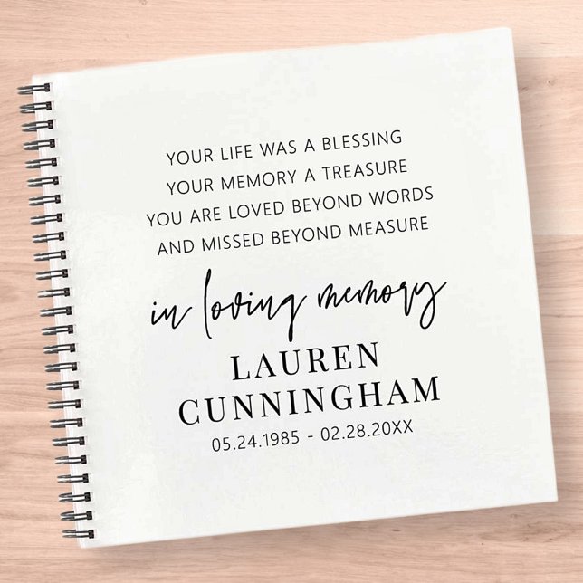 Memorial Modern Elegant Einfaches Design Notizbuch (Von Creator hochgeladen)
