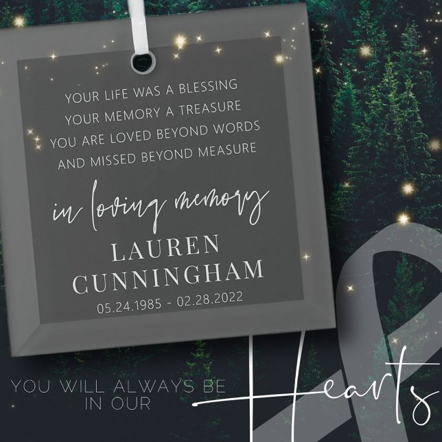 Memorial Modern Elegant Einfaches Design Ornament Aus Glas (Von Creator hochgeladen)