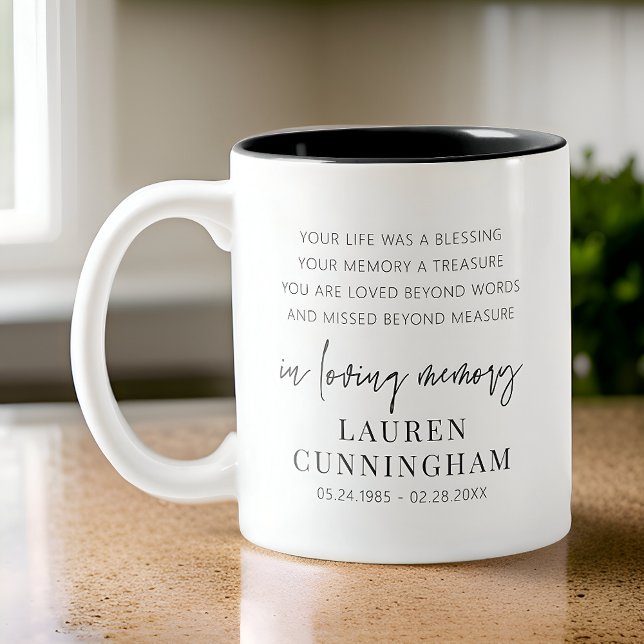 Memorial Modern Elegant Einfaches Design Zweifarbige Tasse (Von Creator hochgeladen)