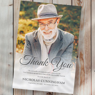 Memorial Modern Elegantes Classic Einfaches Foto Dankeskarte