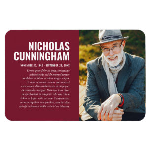 Memorial Modern Foto Prayer Card Sake Magnet