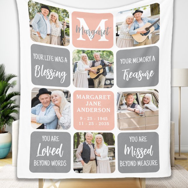 Memorial Modern Remembranation Gedicht Custom 6 Fo Fleecedecke (Von Creator hochgeladen)