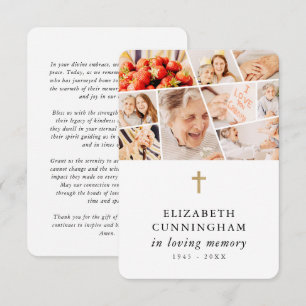 Memorial Modern Simple 9 Fotos Gebet Dankeskarte