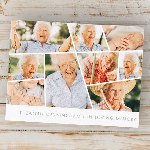 Memorial Modern Simple Chic 9 Foto Collage Postkarte