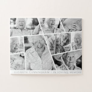 Memorial Modern Simple Chic 9 Foto Collage Puzzle