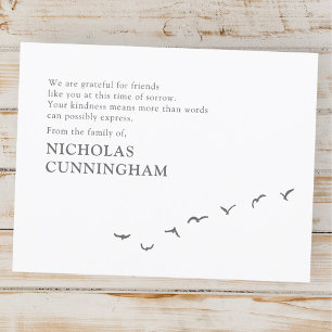 Memorial Modern Simple Flock of Birds Dankeskarte