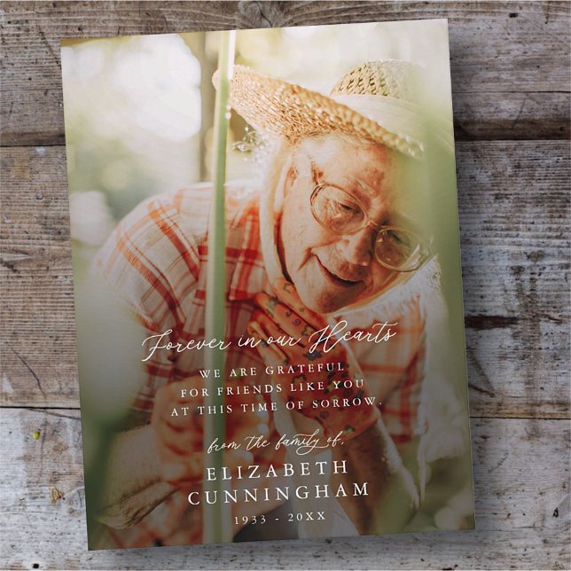 Memorial Modern Simple Forever in unserem Herz-Fot Postkarte (Von Creator hochgeladen)