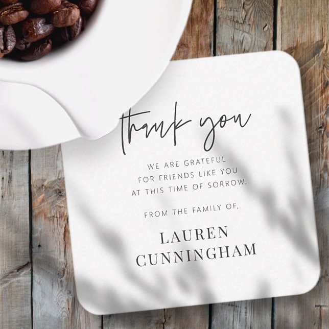 Memorial Modern Simple Minimalist Chic Thank You Mitteilungskarte (Von Creator hochgeladen)