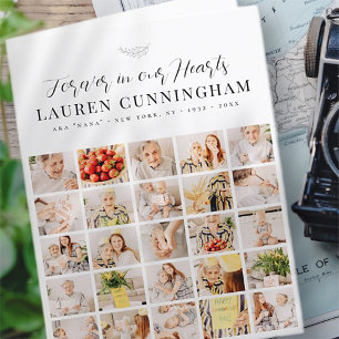 Memorial Modern Simple Minimalistisch 25 Foto Coll Dankeskarte