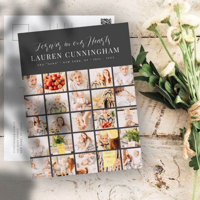 Memorial Modern Simple Minimalistisch 25 Foto Coll Postkarte (Von Creator hochgeladen)