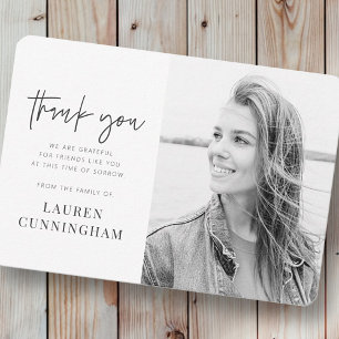 Memorial Modern Simple Minimalistisch Chic Foto Dankeskarte