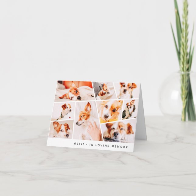 Memorial Modernes, einfaches 9-Foto-Collage Karte (Vorderseite)