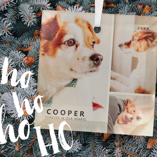 Memorial Modernes, einfaches geometrisches FotoCol Ornament Aus Glas (Von Creator hochgeladen)