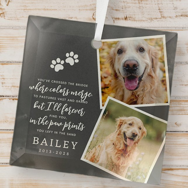 Memorial Modernes Gedicht mit einfachem Design Fot Ornament Aus Glas (Von Creator hochgeladen)