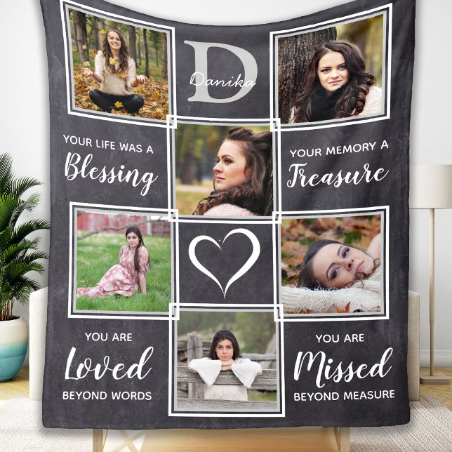 Memorial Monogram Name Remembranation Achtung Fleecedecke (Von Creator hochgeladen)