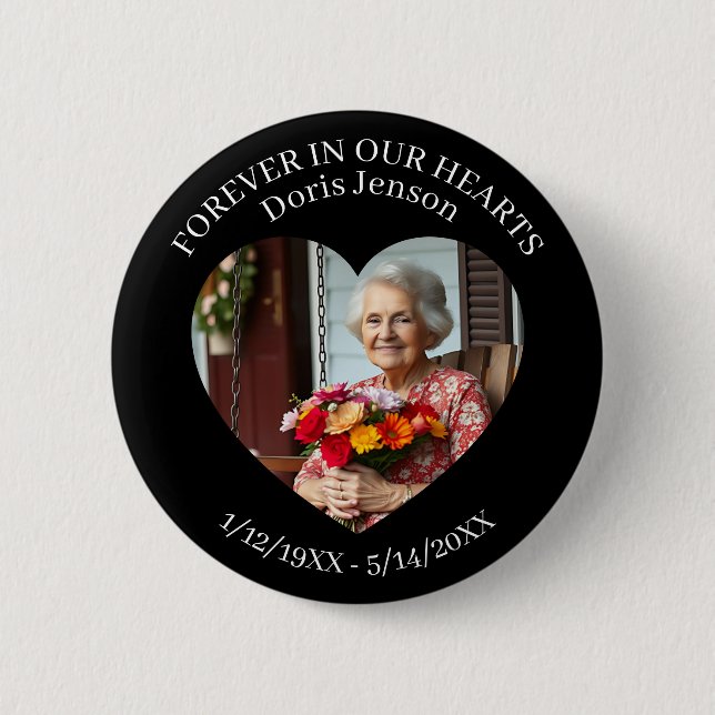 Memorial or Vigil Keepsake | Forever in our Hearts Button (Vorderseite)