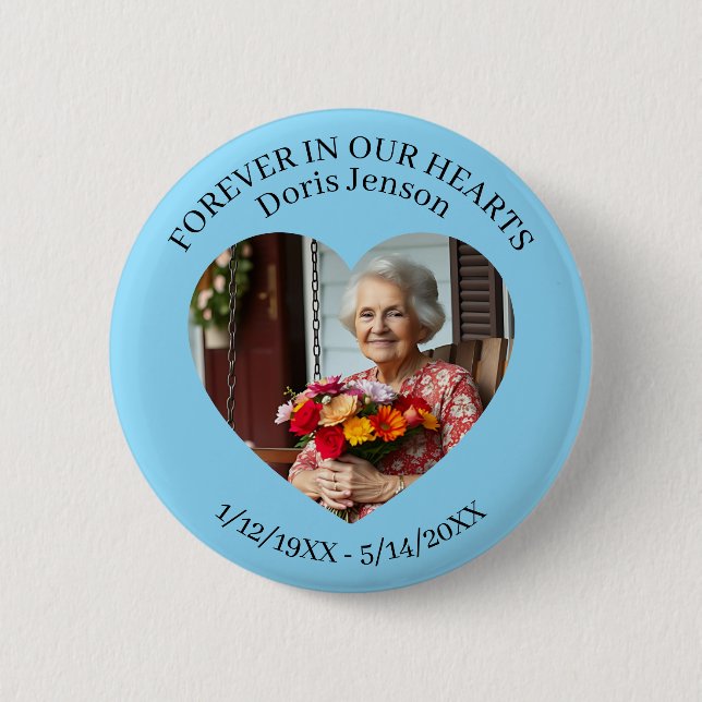 Memorial or Vigil Keepsake | Forever in our Hearts Button (Vorderseite)