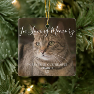 Memorial Personalisiert Cat Foto Keramikornament