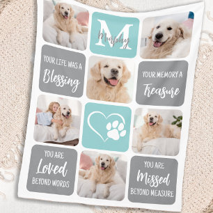 Memorial Personalisiert Hund 6 FotoCollage Fleecedecke