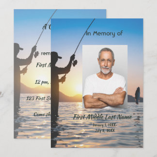 Memorial Photo Celebration of Life Service Invite Einladung