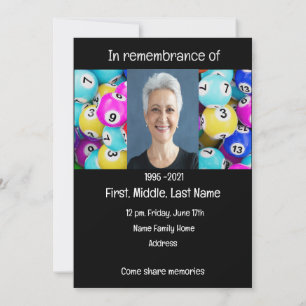 Memorial Photo Prayer Bingo Game Einladung