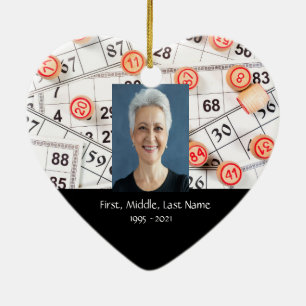 Memorial Photo Prayer Bingo Game Keramik Ornament