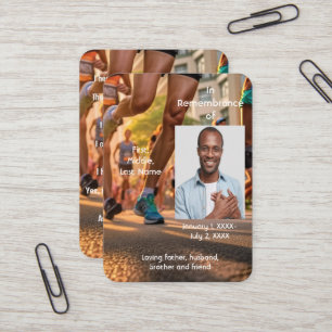 Memorial Pocket Card Athlete Marathon Runner Run Visitenkarte