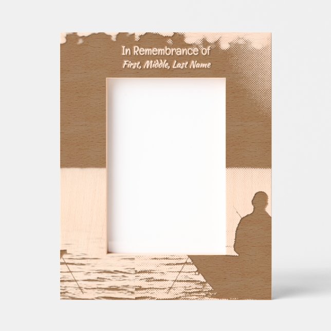 Memorial Pocket Card Fischerei Fischer Geätzte Rahmen (Vorderseite)