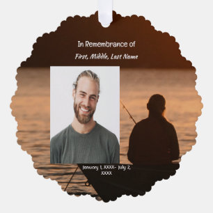 Memorial Pocket Card Fischerei Fischer Ornament Karte