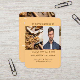 Memorial Pocket Card Holzbearbeitungsplatz Visitenkarte