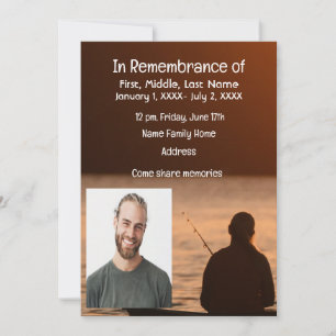 Memorial Pocket Card Ocean Fly Fishing Fisherman Einladung