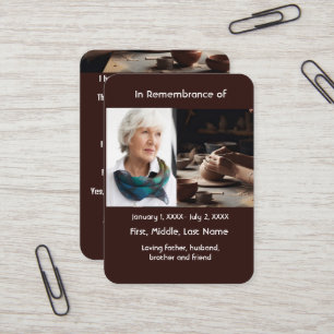 Memorial Pocket Card Potter Potterkarton Visitenkarte