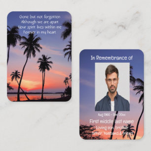 Memorial Pocket Keepake Tropical Beach Paradies Visitenkarte