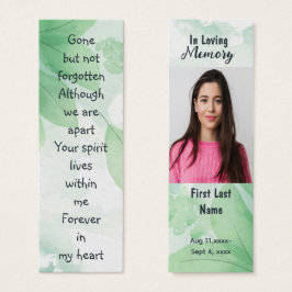 Memorial Prayer Card Beerdigung Natur Lesezeichen