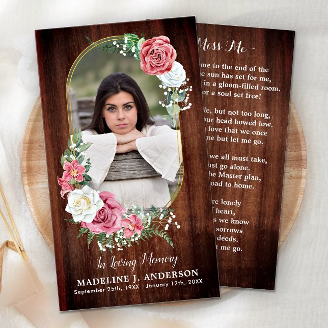 Memorial Prayer Card Foto Land Blumenbeerdigung (Von Creator hochgeladen)