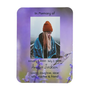 Memorial Prayer Card Hummingbird Lavender Blume Magnet