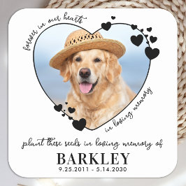Memorial Seed Packet Herz Custom Hund Foto Quadratischer Aufkleber