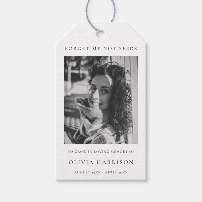 Memorial Seed Packs | Elegante Beerdigung Gefallen Geschenkanhänger (Vorderseite)