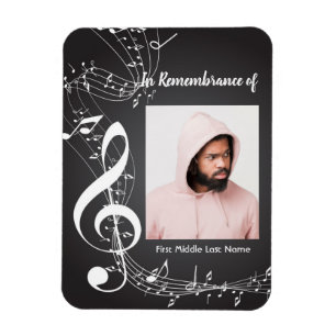 Memorial Service Einladen von Musiknoten Magnet