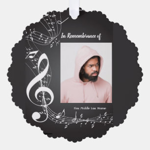 Memorial Service Einladen von Musiknoten Ornament Karte