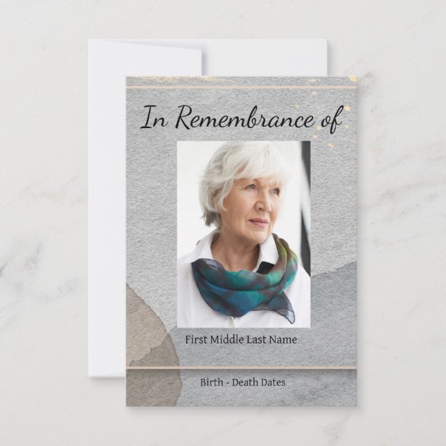 Memorial Service Einladen Wasserfarbe Einfache Kla Einladung (Vorderseite)