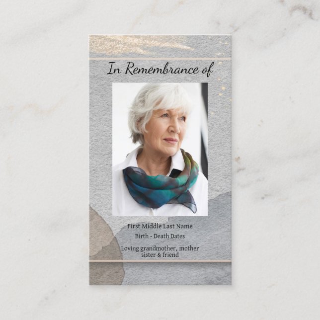 Memorial Service Einladen Wasserfarbe Einfache Kla Visitenkarte (Vorderseite)