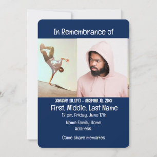 Memorial Service Einladung Skateboard, Skate Board