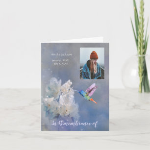 Memorial Service laden Hummingbird White Blume ein Einladung