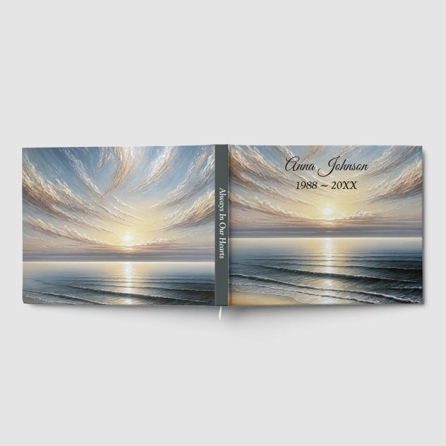 Memorial Service Ocean Sunrise Seascape Gästebuch (Voll)
